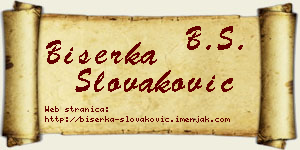 Biserka Slovaković vizit kartica